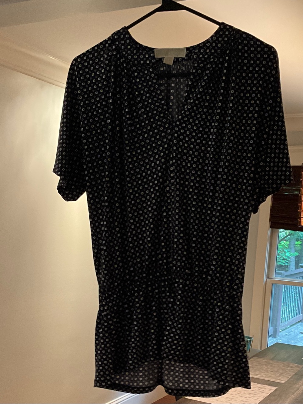 MICHAEL Michael Kors Black Dress shirt with White Dot Print